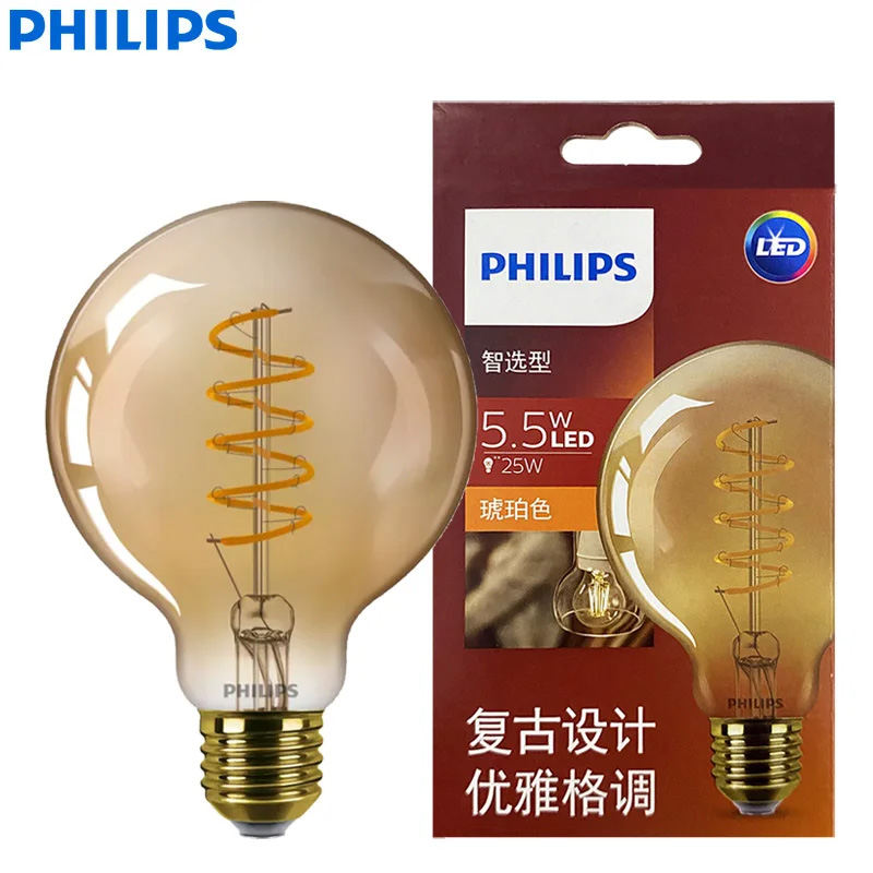 Philips Bulb Led Classic - Lámpara LED Philips G93, Filamento Clásico,