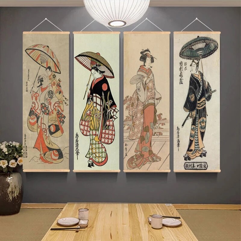 Japanese Lifestyle Anime - Póster de anime enrollable para pared,
